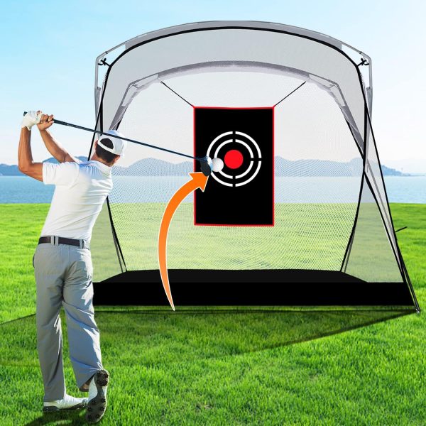 golf driving net, golf net, golf practice net, portable golf hitting net with target and carrying bag, golf driving nets for backyard indoor outdoor,9×7ft